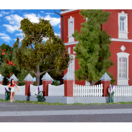 KIBRI 38630 H0 WOOD FENCE WITH WALL 77 cm