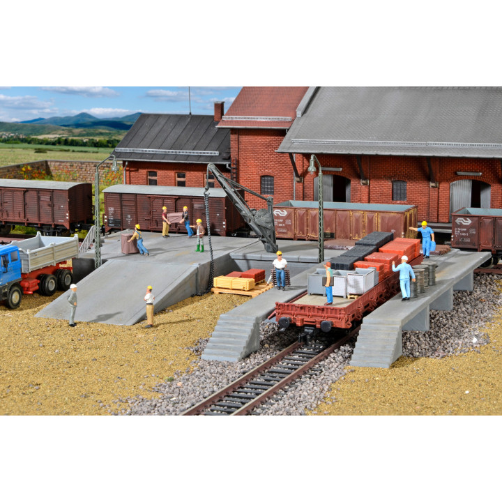 KIBRI 38620 H0 LOADING RAMPS WITH CRANE