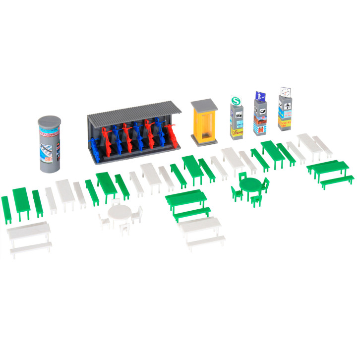 KIBRI 38608 H0 ACCESSORIES - BENCHES, TABLES