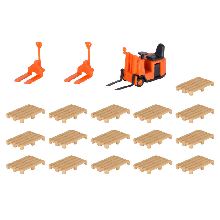 KIBRI 38147 H0 FORKLIFTS AND PALLETS