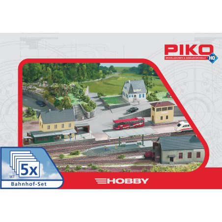 PIKO 61923 ZESTAW 5 BUDYNKÓW DWORCOWYCH  "Bahnhof - Set"