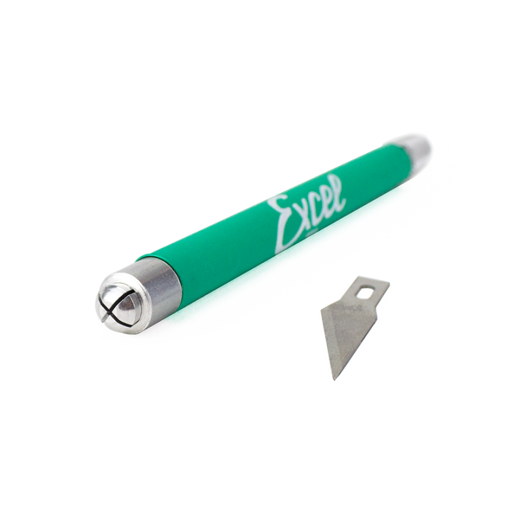 EXCEL MODELING KNIFE K18 WITH RUBBERIZED HANDLE GREEN (EX16022)