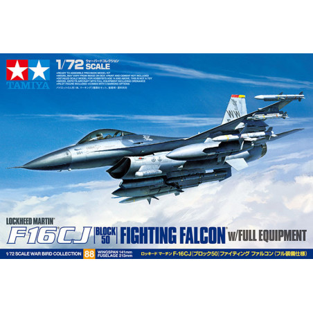 TAMIYA 1/72 LOCKHEED MARTIN F-16CJ FIGHTING FALCON s kompletním vybavením (60788)