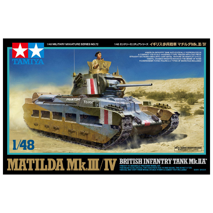 TAMIYA 1/48 MATILDA MK.III/IV - BRITISH INFANTRY TANK MK.IIA (32572)