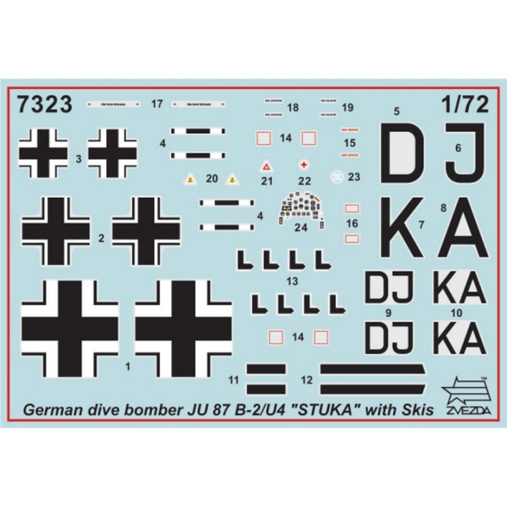 ZVEZDA 1/72 JU-87B-2/U4 "STUKA" WITH     SKIS (7323)