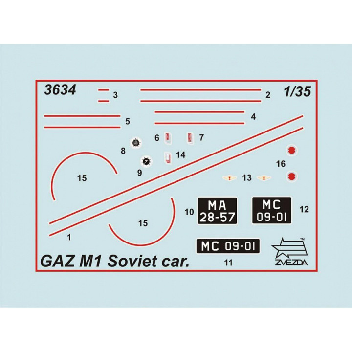 ZVEZDA 1/35 GAS M1 SOVIET CAR (3634)