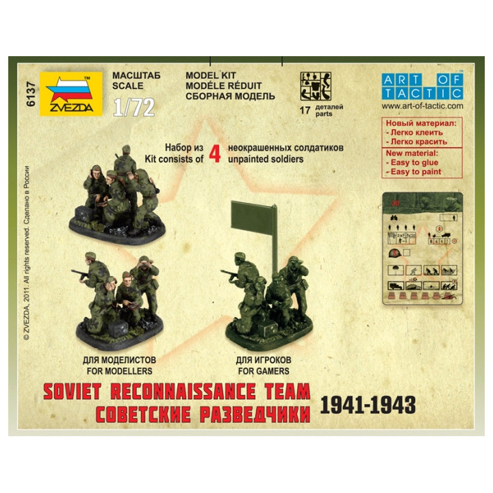 ZVEZDA 1/72 SOVĚTSKÝ PRŮZKUMNÝ TÝM (6137)
