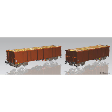 PIKO 58235 WAGON TOWAROWY EAOS z drewnem DB AG ep.VI ( 2 sztuki )