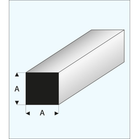 HM SQUARE ROD.  PLASTIC 2*2*330 mm (57) MAQUETT